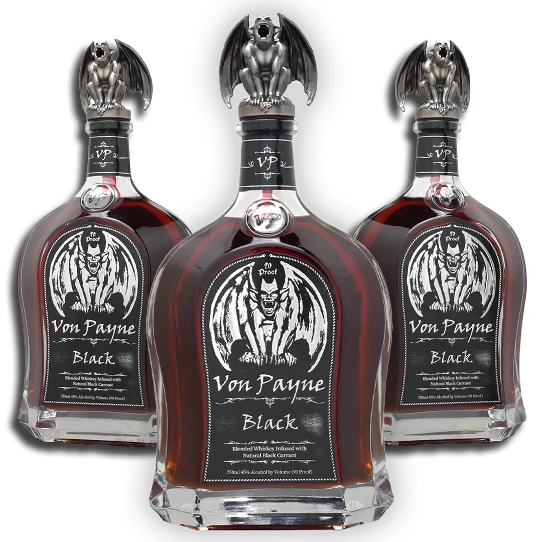 Von Payne Black Blended Whiskey (3) Bottle Bundle