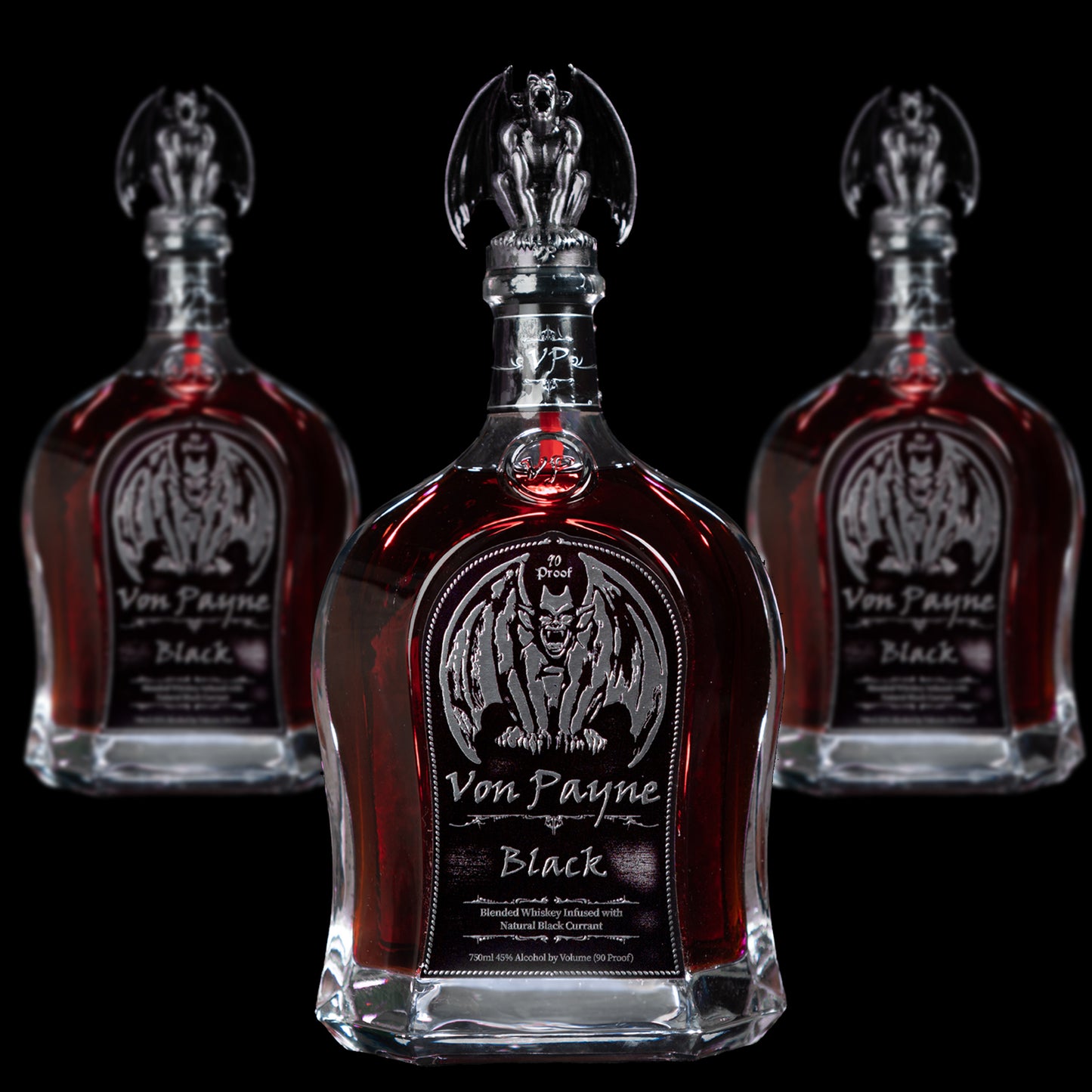 Von Payne Black Blended Whiskey (3) Bottle Bundle