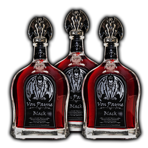 Von Payne Black Blended Whiskey (3) Bottle Bundle