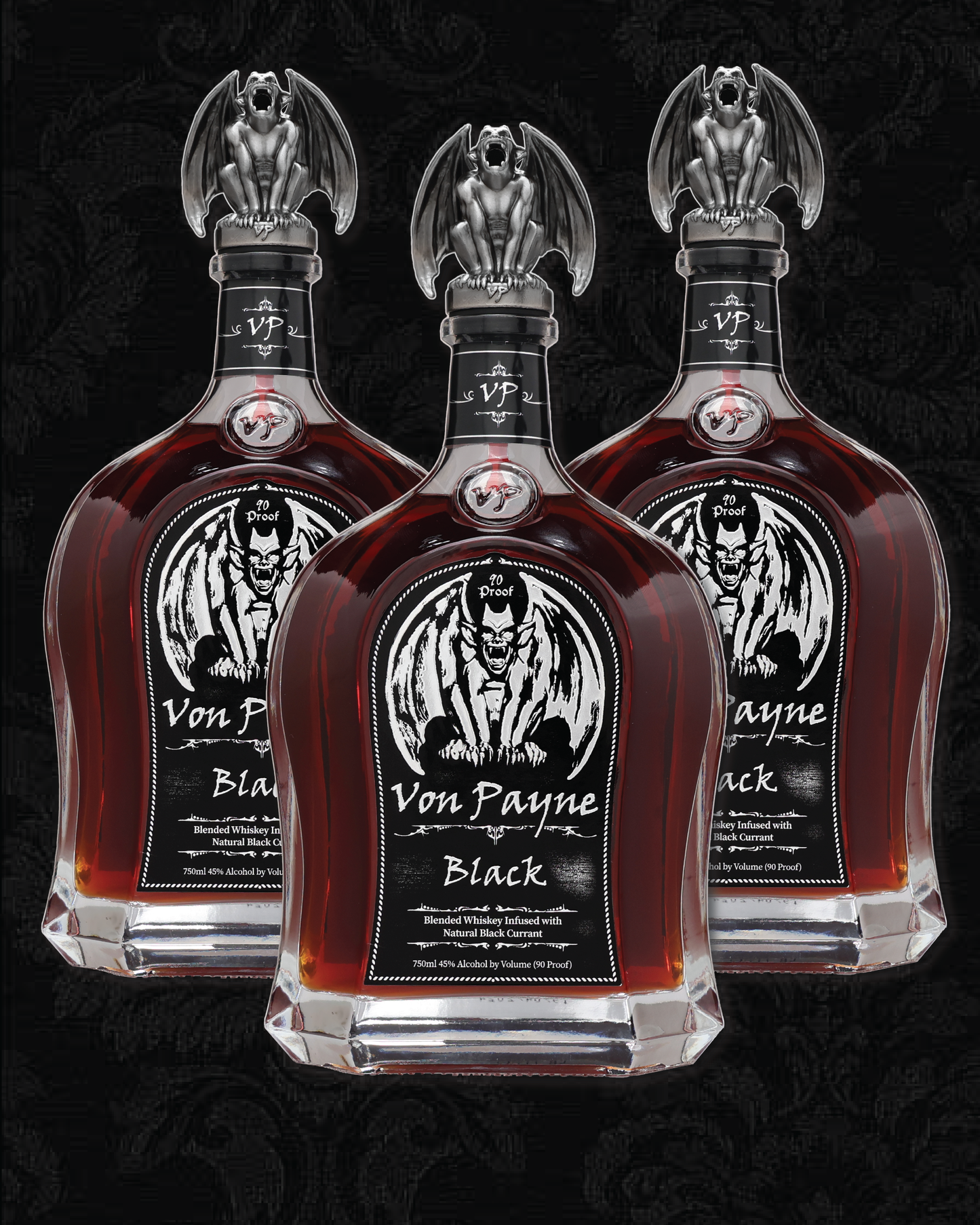 Von Payne Black Blended Whiskey (3) Bottle Bundle